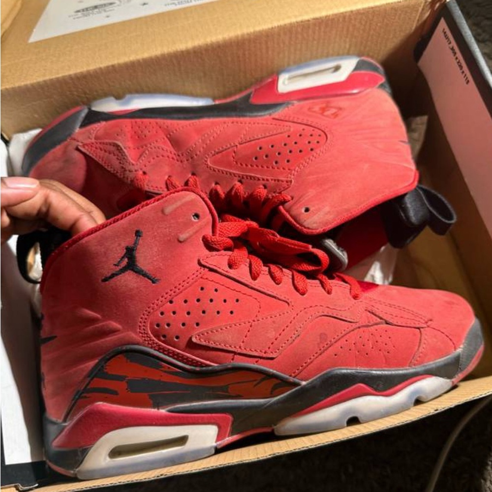 Jordan High-Top Sneakers in Red and Black